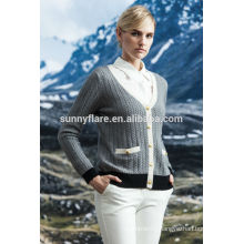 Top rated Women100% pure cashmere cable knitted cardigan with button